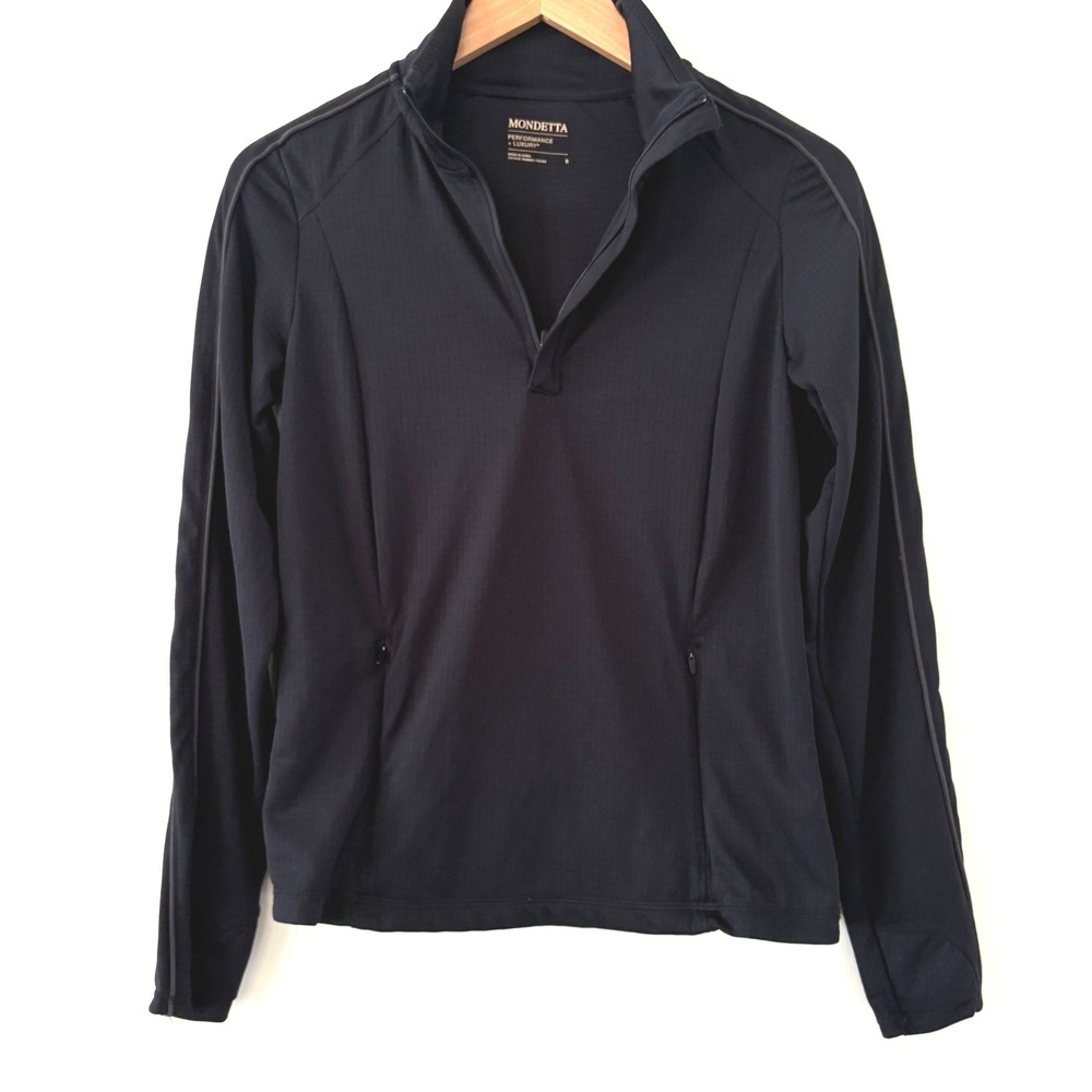 Mondetta Zip-Up Jacket Women's Small Black Lightweight Pullover – Athleisure